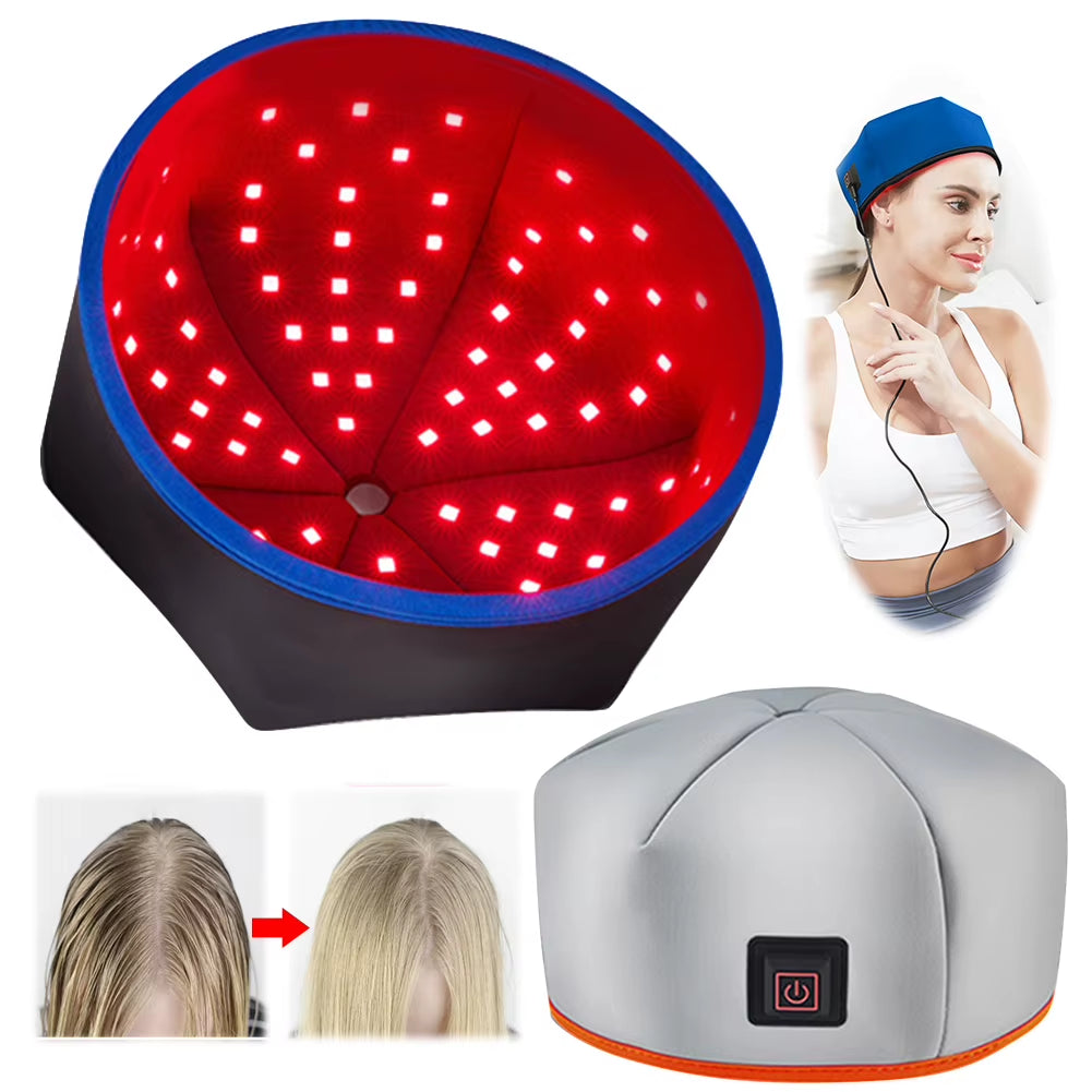 Red Light Hair Growth Cap Hair Growth Hat Rechargeable Red Light Therapy Cap Full Scalp Cap for Hair Loss Treatments