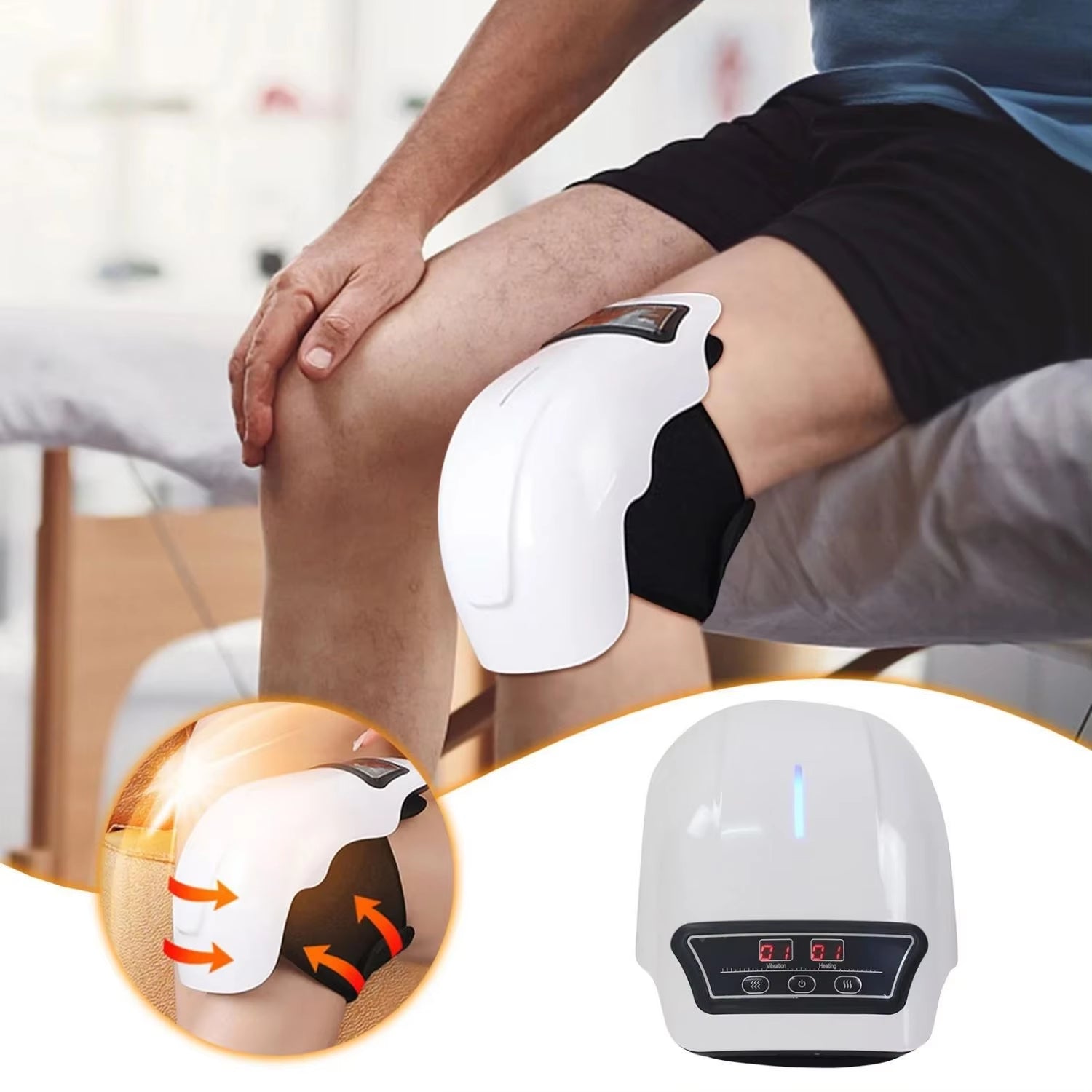 Electric Heating Massage Knee Pad Wireless Heated Knee Massager Wormwood Constant Temperature Hot Compress Vibration Massage