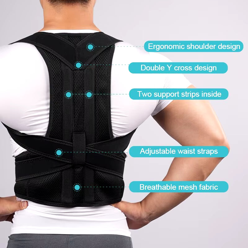 Back Brace Posture Corrector Back Lumbar Support Shoulder Posture Support for Improve Posture Provide Back Pain Relief Unisex