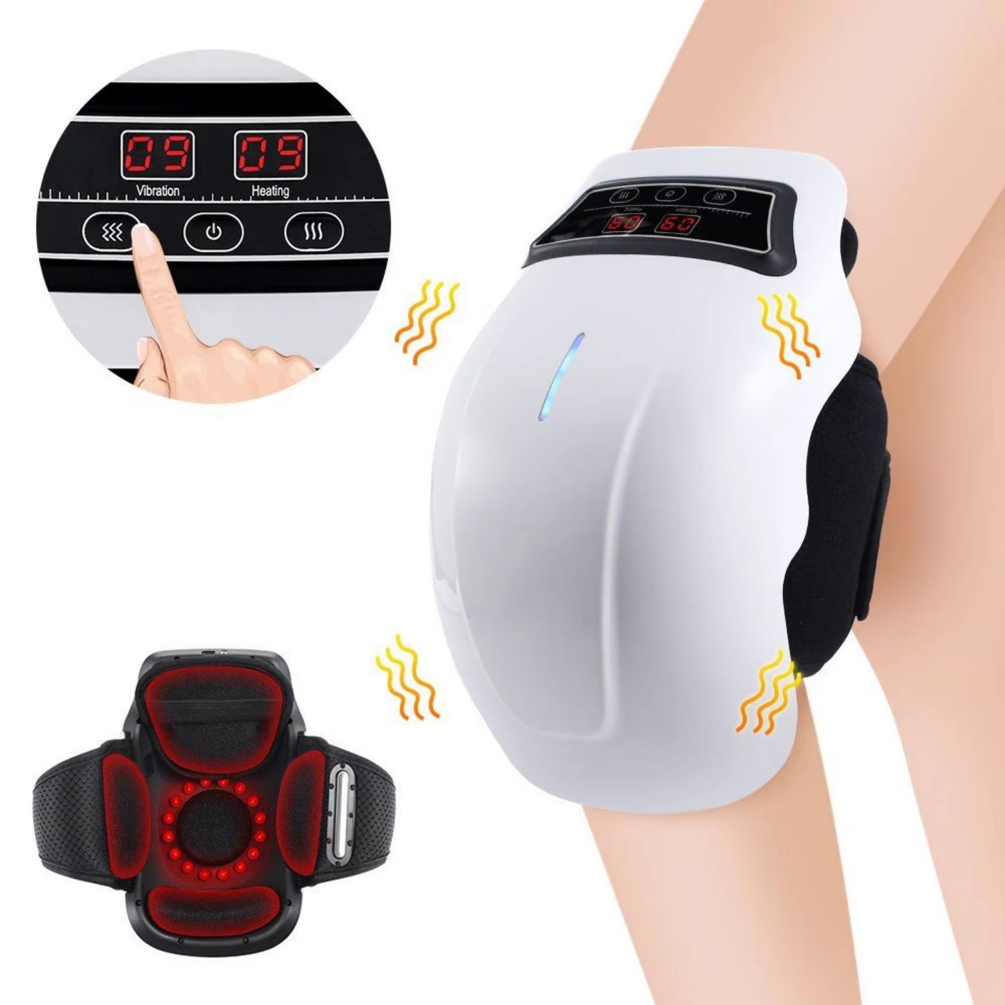 Electric Heating Massage Knee Pad Wireless Heated Knee Massager Wormwood Constant Temperature Hot Compress Vibration Massage